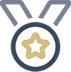 A medal with a star in it.